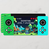 おもしろいノベルティコンピュータゲーム誕生日パーティー 招待状 (正面/裏面)