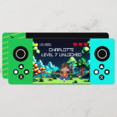 おもしろいノベルティコンピュータゲーム誕生日パーティー 招待状 (正面/裏面)