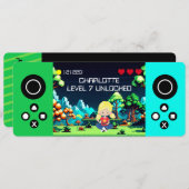 おもしろいノベルティコンピュータゲーム誕生日パーティー 招待状 (正面/裏面)