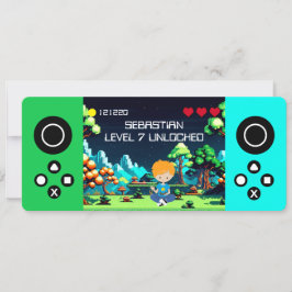 おもしろいノベルティコンピュータゲーム誕生日パーティー 招待状