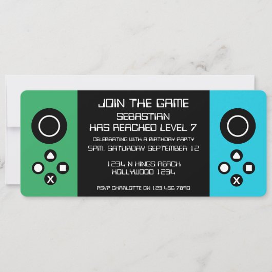 おもしろいノベルティコンピュータゲーム誕生日パーティー 招待状 (正面)