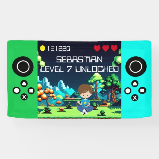 おもしろいノベルティコンピュータゲーム誕生日パーティー 横断幕 (横)