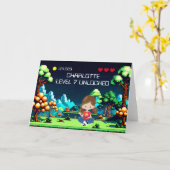 おもしろいノベルティコンピュータゲーム誕生日 パーソナライズされた カード (黄色い花)