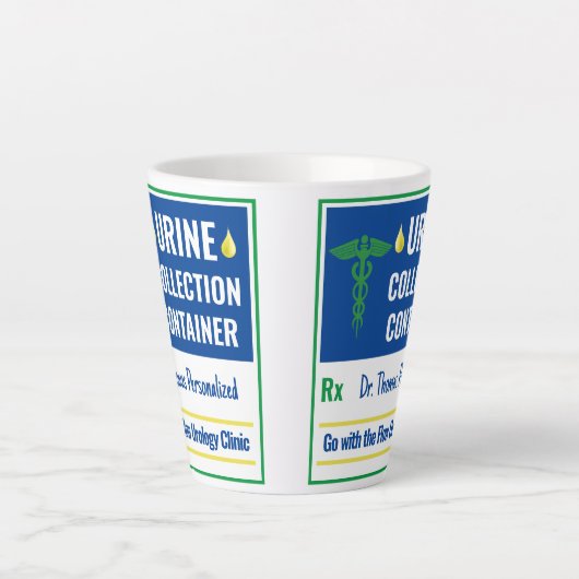 おもしろいノベルティドクターナース採尿カスタム カフェラテマグ (正面)