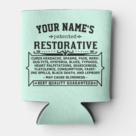 おもしろいノベルティパーソナライズされたキュア – オールヴィンテージカスタム 缶クーラー (正面)