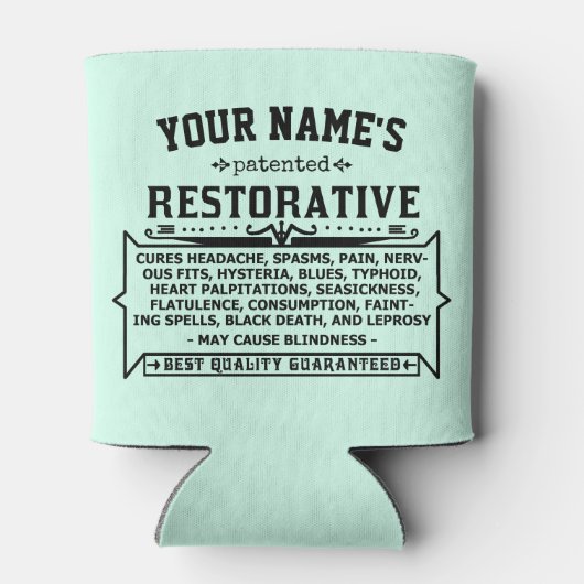 おもしろいノベルティパーソナライズされたキュア – オールヴィンテージカスタム 缶クーラー (裏面)