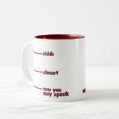 おもしろいノベルティマグ声、ほぼね、今にしてもいい話よ ツートーンマグカップ (正面左)