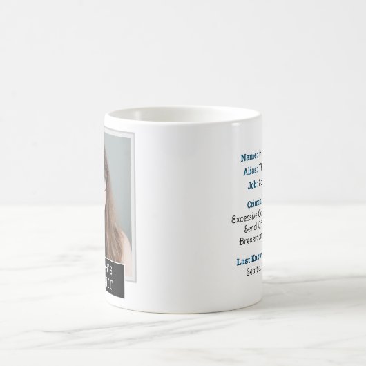 おもしろいノベルティムグショットパーソナライズされた写真と文字 コーヒーマグカップ (中央)