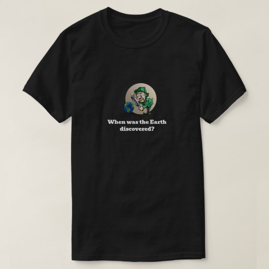 おもしろいノベルティ地球発見グラフィック Tシャツ (デザイン正面)