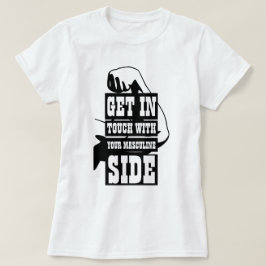 おもしろいノベルティ女子トレーニング男らしSIDE Tシャツ