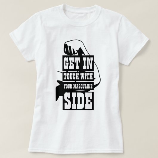 おもしろいノベルティ女子トレーニング男らしSIDE Tシャツ (デザイン正面)