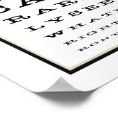 おもしろいノベルティ眼検査タイポグラフィ ポスター (角)