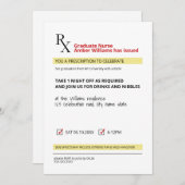 おもしろいノベルティRx処方箋ナース卒業 招待状 (正面/裏面)