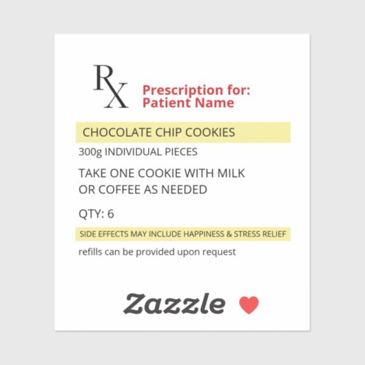 おもしろいノベルティRx処方箋ラベルシール シール (シート)