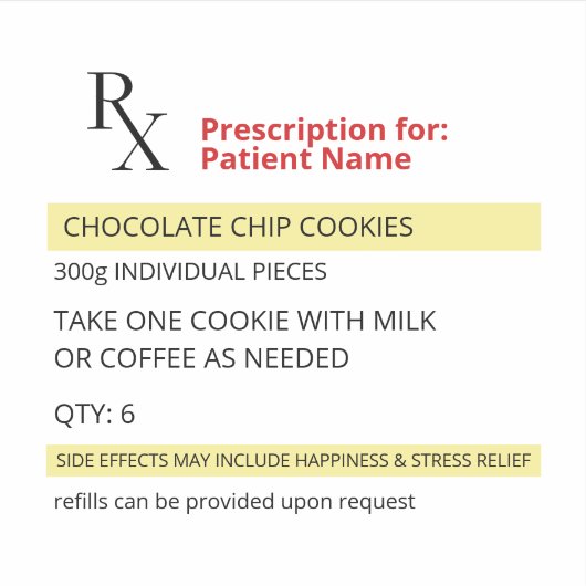 おもしろいノベルティRx処方箋ラベルシール シール (正面)