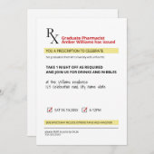 おもしろいノベルティRx処方薬局卒業 招待状 (正面/裏面)