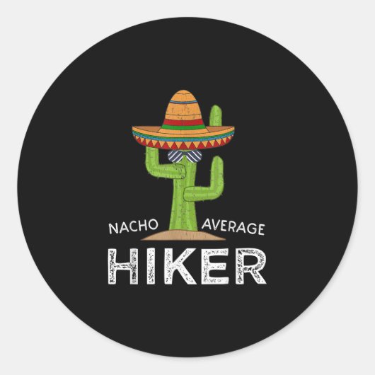 おもしろいハイキングラバーユーモアおもしろいミームことわざ ラウンドシール (正面)