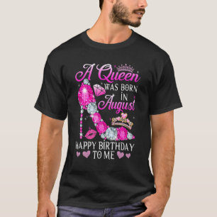 おもしろいハイヒールBday女の子Aクイーンが入っ生まれた Tシャツ