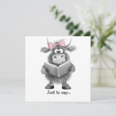 おもしろいハイランドの牛の手が引っ張られて サンキューカード (スタンド正面)