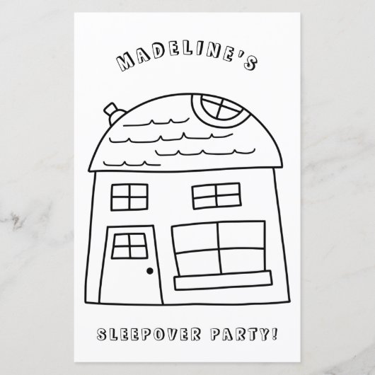 おもしろいハウススリープバーパーティーカラーリングページ3 (正面)