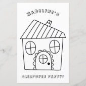 おもしろいハウススリーポバーパーティーカラーリングページ1 (正面)