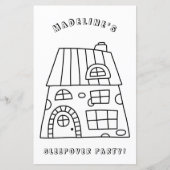 おもしろいハウススリーポバーパーティーカラーリングページ2 (正面)