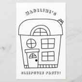 おもしろいハウススリーポバーパーティーカラーリングページ7 (正面)