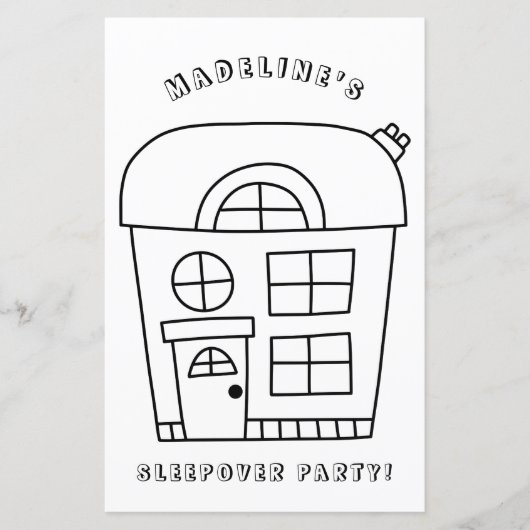 おもしろいハウススリーポバーパーティーカラーリングページ7 (正面)