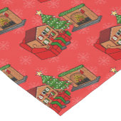 おもしろいハウスバイフィアレスフェスティバルクリスマスパターン ショートテーブルランナー (コーナー)