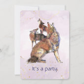 おもしろいハウリンググッドタイムコヨーテバースデーパーティー 招待状 (正面)