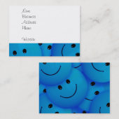 おもしろいハカッコいいッピーブルー顔 名刺 (正面/裏面)