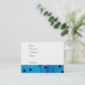 おもしろいハカッコいいッピーブルー顔 名刺 (スタンド正面)