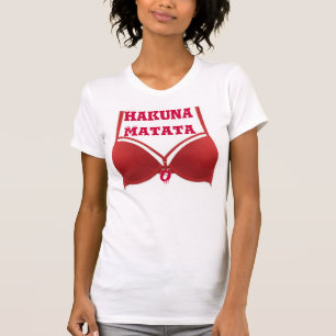 おもしろいハクナマタタレッドブラ引用文Tシャツ Tシャツ