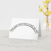 おもしろいハゲの男は嫌な日を過ごさない カード (黄色い花)