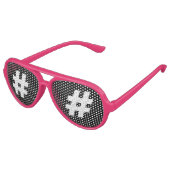 おもしろいハッシュタグアイコンパーティーサングラスの色合い アビエーターサングラス (アングル)