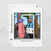 おもしろいハッピーアニバーサリーユーモア葉書 ポストカード (正面/裏面)