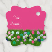 おもしろいハッピーイースター!Eggsギフトメッセージカード フェイバータグ (裏面)