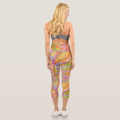 おもしろいハッピーカラーハイウェイストキャプリス カプリレギンス (裏面)