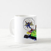 おもしろいハッピーガイ霊気トリートメントと夢を得る コーヒーマグカップ (正面左)