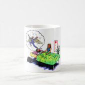 おもしろいハッピーガイ霊気トリートメントと夢を得る コーヒーマグカップ (中央)