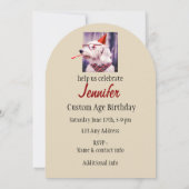 おもしろいハッピーキュートな犬の誕生日パーティハットグラス 招待状 (裏面)