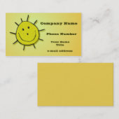 おもしろいハッピーサンフェイク刺繍 名刺 (正面/裏面)