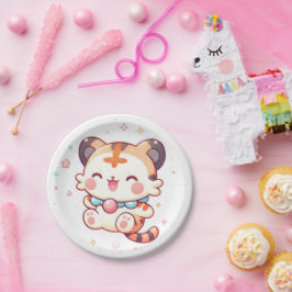 おもしろいハッピータイガー赤ちゃんシャワー ペーパープレート