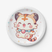 おもしろいハッピータイガー赤ちゃんシャワー ペーパープレート (正面)
