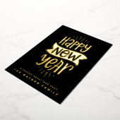 おもしろいハッピーニューイヤー2025カスタムビジネス金ゴールド 箔シーズンカード (回転した状態)