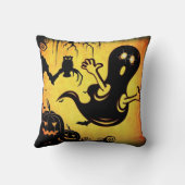 おもしろいハッピーハローウィンのトリックまたはSpider Webによるトリート クッション (裏面)