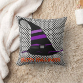 おもしろいハッピーハローウィンウィッチハット クッション (ブランケット)