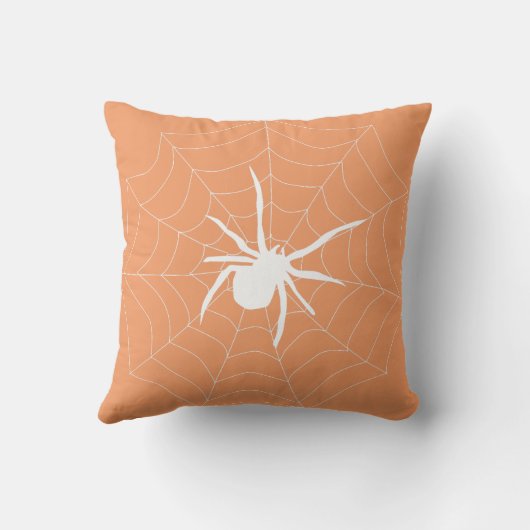 おもしろいハッピーハローウィンスパイダーウェブウィッチカボチャ猫 クッション (裏面)