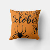 おもしろいハッピーハローウィンスパイダー10月31日 クッション (裏面)