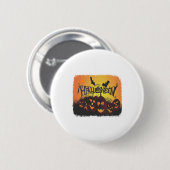 おもしろいハッピーハローウィンデザイン 缶バッジ (正面&裏面)